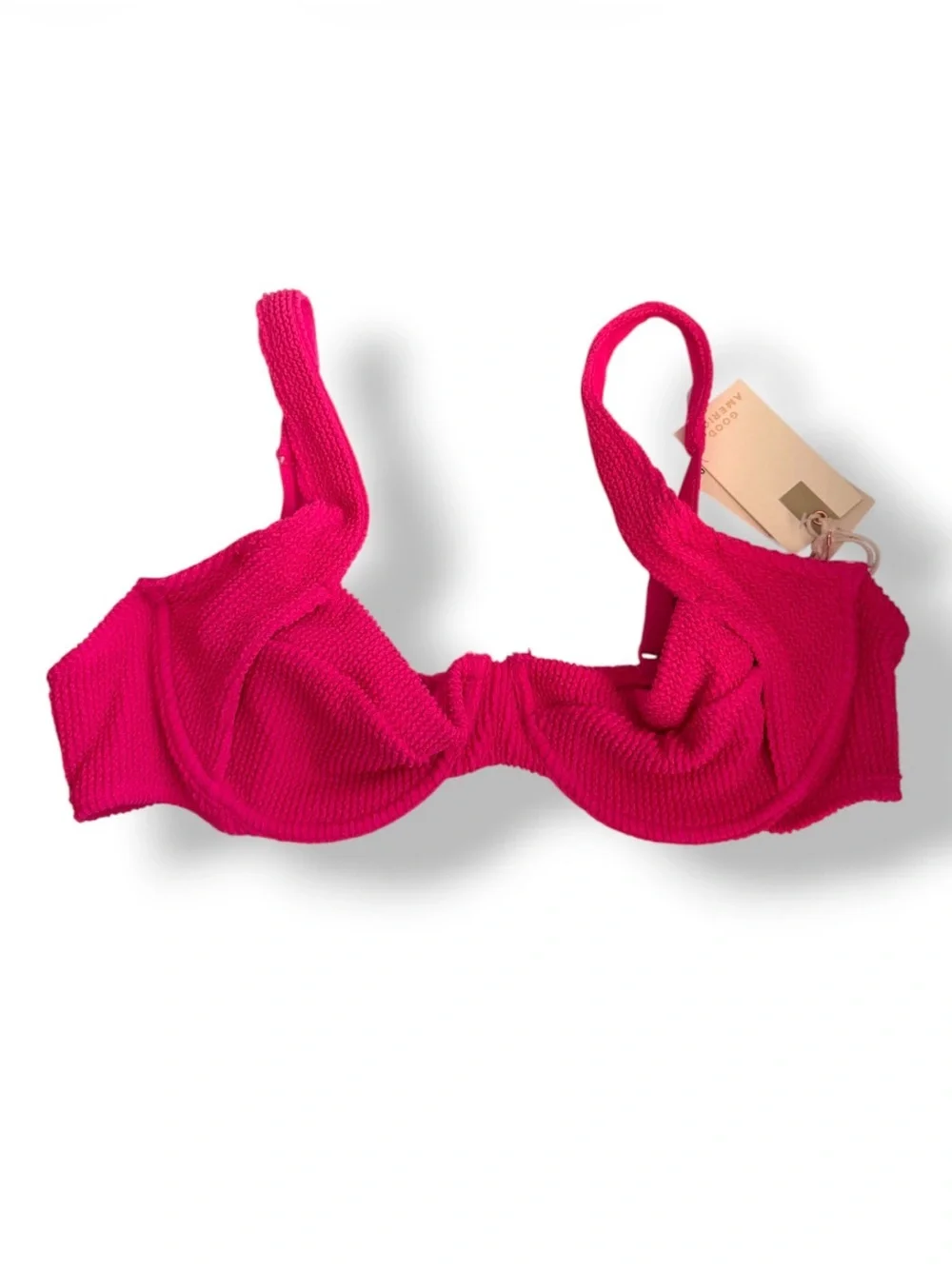 Good American Always Fits Demi Bikini Top Pink